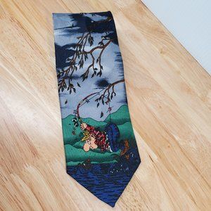 Gary Patterson Tie The Art or Casting Themed Fisherman Necktie